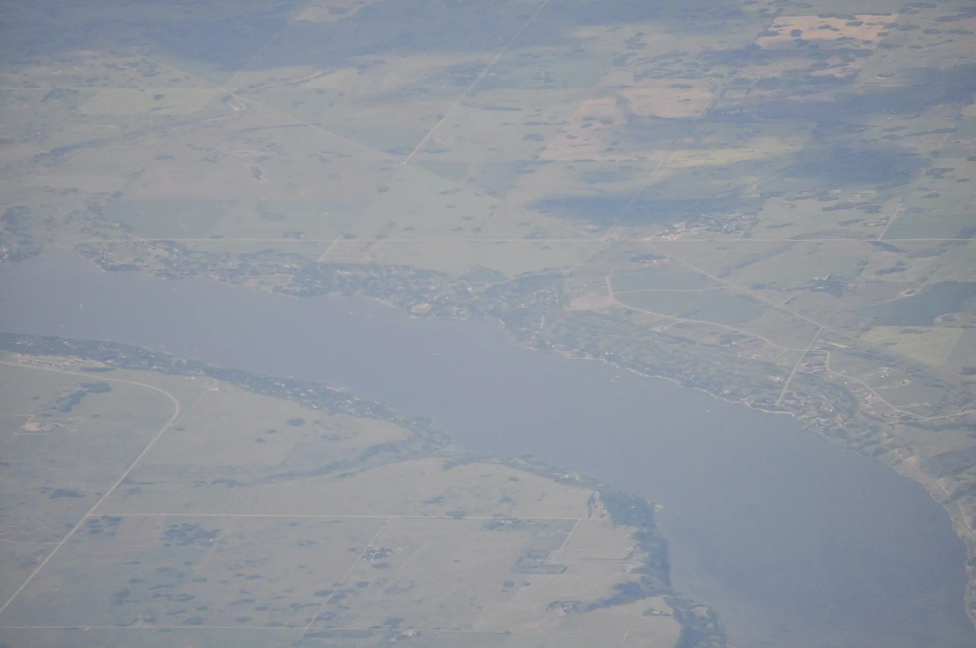 Aerial view of Last Mountain Lake and Saskatchewan Beach