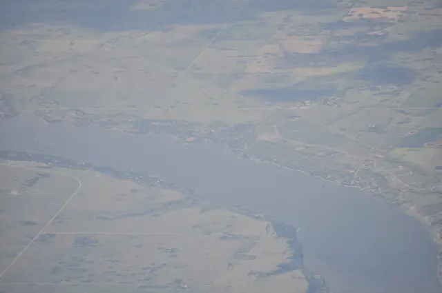 Aerial view of Last Mountain Lake and Saskatchewan Beach